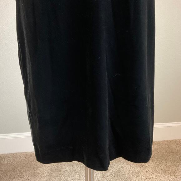 Ralph Lauren Black Sequin Velvet Midi Sheath Cocktail Dress Size 14 Short Sleeve - Picture 8 of 13